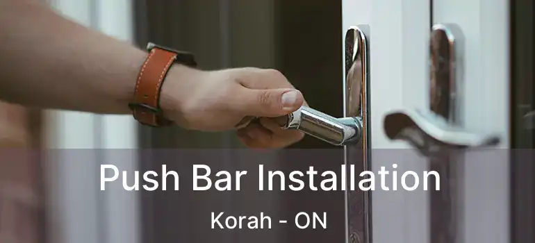 Push Bar Installation Korah - ON