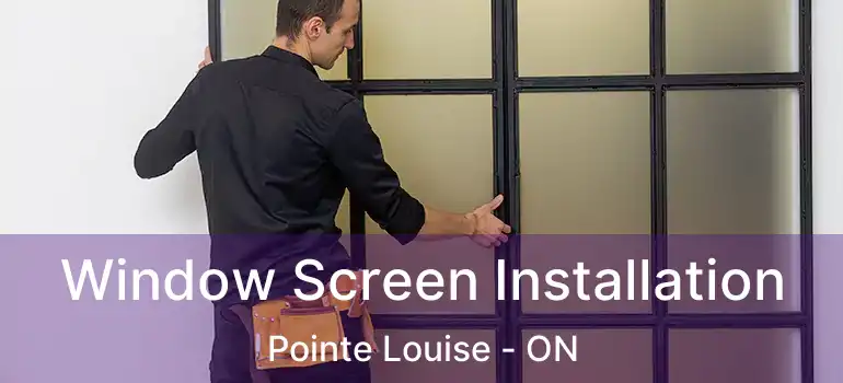 Window Screen Installation Pointe Louise - ON